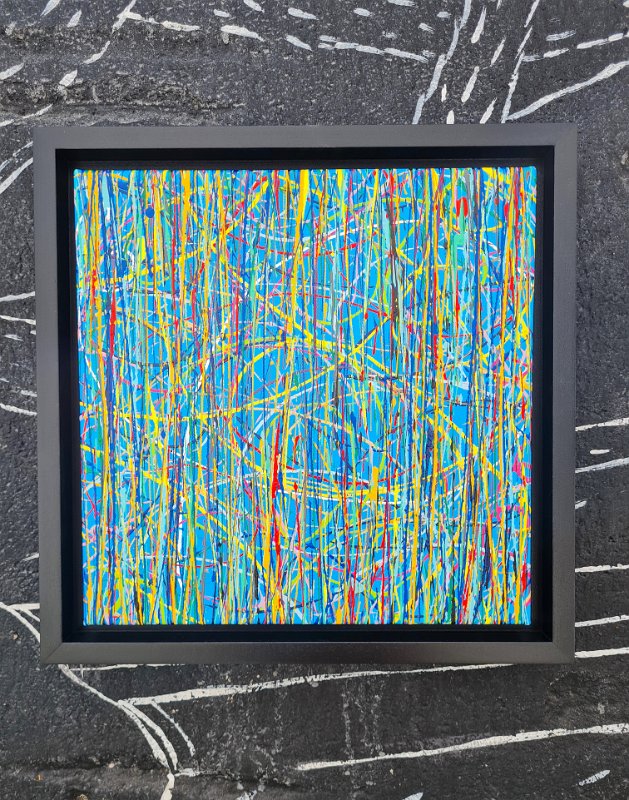 Coloured lines 7 2021, 30x30 (+R), Acryl-Lack auf LW, SOLD